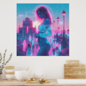 Italy Ethereal Dreamy Vaporwave Retrowave 35"x35" Poster (Keuken)