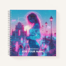 Italy | Ethereal Vaporwave Retrowave, Custom Name Notitieboek