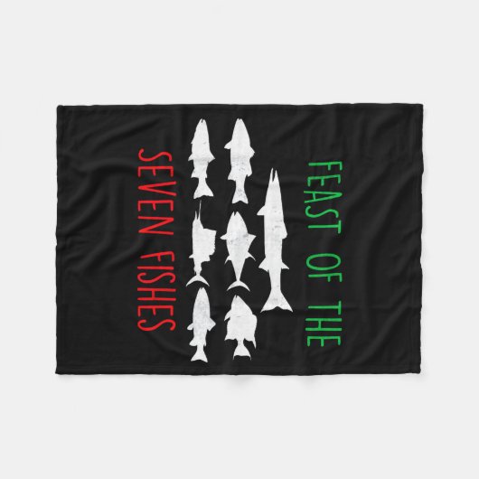 Italy Feast Of The Seven Fishes Italian Christmas  Fleece Deken (Voorkant (Horizontaal))