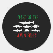 Italy Feast Of The Seven Fishes Italian Christmas  Ronde Sticker (Voorkant)