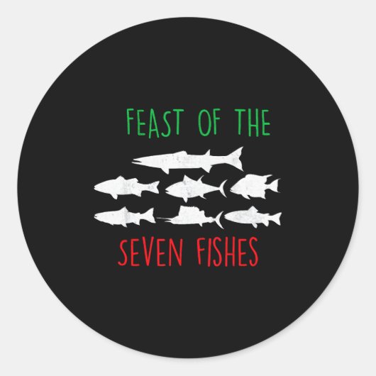 Italy Feast Of The Seven Fishes Italian Christmas  Ronde Sticker (Voorkant)