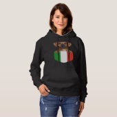 Italy Flag Rhodesian Ridgeback Dog In Pocket Hoodie (Voorkant volledig)