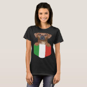 Italy Flag Rhodesian Ridgeback Dog In Pocket T-shirt (Voorkant volledig)