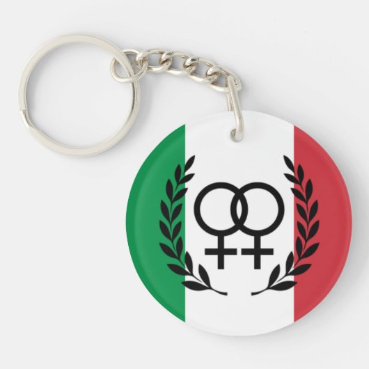 italy Flag Sapphic arcylic Symbol  Sleutelhanger (Voorkant)