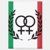 italy flag sapphic pride symbol rectangle magneet (Voorkant)