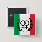 italy flag Sapphic Symbol badge Vierkante Button 5,1 Cm (Voorkant /achterkant)