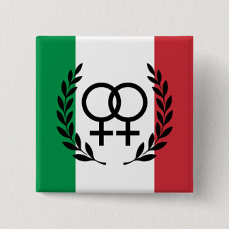 italy flag Sapphic Symbol badge Vierkante Button 5,1 Cm