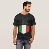 Italy Flag Scottish Terrier Dog In Pocket T-shirt (Voorkant volledig)