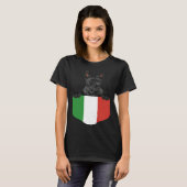 Italy Flag Scottish Terrier Dog In Pocket T-shirt (Voorkant volledig)