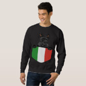 Italy Flag Scottish Terrier Dog In Pocket Trui (Voorkant volledig)