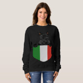 Italy Flag Scottish Terrier Dog In Pocket Trui (Voorkant volledig)