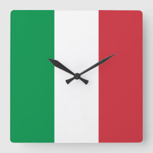 Italy Flag Vierkante Klok