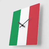 Italy Flag Vierkante Klok (Hoek)