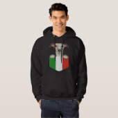 Italy Flag Whippet Dog In Pocket Hoodie (Voorkant volledig)