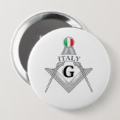 Italy freemasonry sign ronde button 4,0 cm (Voorkant /achterkant)