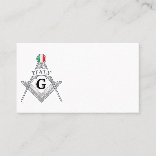 Italy freemasonry sign visitekaartje (Voorkant)
