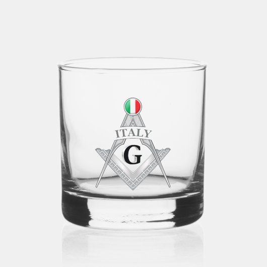 Italy freemasonry sign whisky glas (Voorkant)