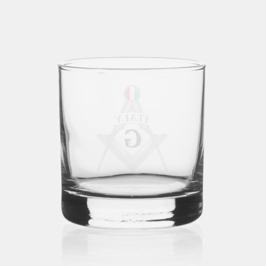 Italy freemasonry sign whisky glas (Achterkant)