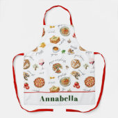 Italy Fun Food Chef Colorful Schort (Voorkant)