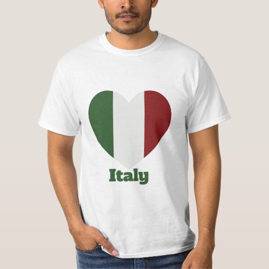 Italy Heart Flag T-Shirt (Voorkant)
