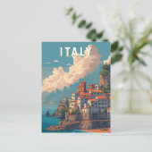 Italy Illustration Travel Art Vintage Briefkaart (Staand voorkant)