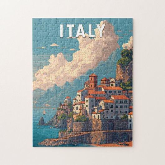 Italy Illustration Travel Art Vintage Legpuzzel (Verticaal)