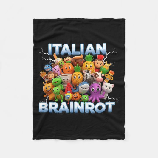 Italy Italian Brainrot Funny Meme Characters Trend Fleece Deken (Voorkant)
