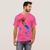 Italy Italian Map By Sharon Cummings funny T-shirt (Voorkant volledig)