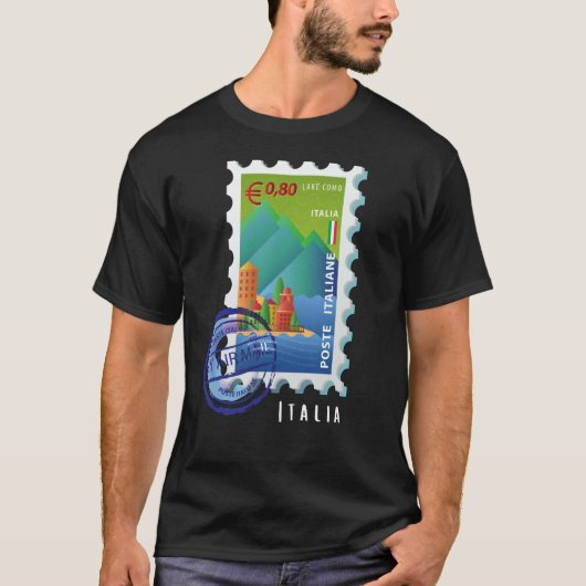 Italy Lake Como Stamp Italophile Souvenir T-shirt (Voorkant)