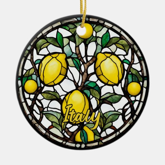 Italy Lemon Tree  Keramisch Ornament (Voorkant)
