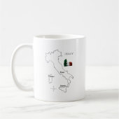 Italy Map Coffee Mug - Modern Travel Design Koffiemok (Links)