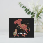 Italy Map Flying Spaghetti Monster Pastafarian Briefkaart (Staand voorkant)