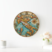 Italy Map Wall Vintage Grote Klok (Huis)