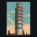 Italy Pisa Travel Landmark Wall Art Poster<br><div class="desc">This bold illustration captures the historic grandeur of a world-famous Italian landmark in a clean, modern-vintage style. Featuring a vibrant palette and crisp geometric lines, it serves as a sophisticated focal point for any gallery wall or professional office space.</div>