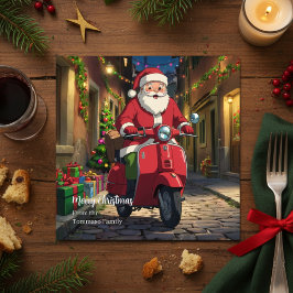 Italy Rome Santa Claus Vespa Christmas  Feestdagenkaart