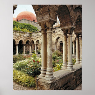 Italy, Sicily, Palermo. The cloisters survive as Poster