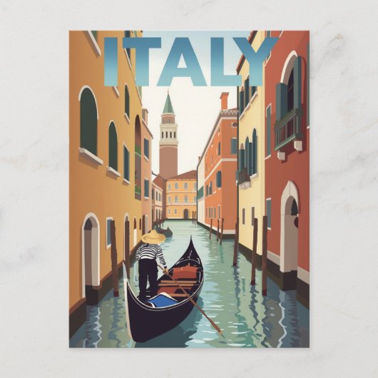 Italy Venice Canal Gondola Ride Briefkaart (Voorkant)