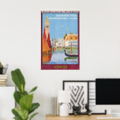 Italy Venice Vintage Travel Poster - Framed (Thuiskantoor)