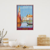 Italy Venice Vintage Travel Poster - Framed (Keuken)