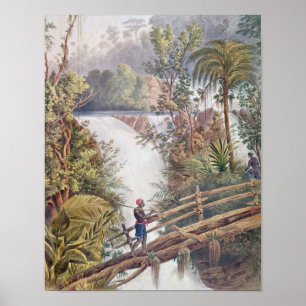 Itamaraty Waterfall in de Serra da Estrela Poster