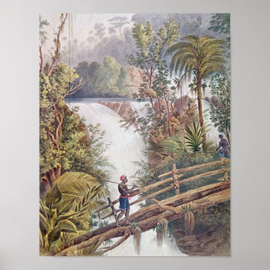 Itamaraty Waterfall in de Serra da Estrela Poster (Voorkant)