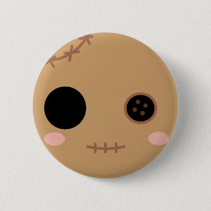 Itami de Voodoo Doll Head Ronde Button 5,7 Cm