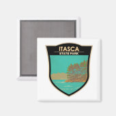 Itasca State Park Minnesota Badge Magneet (Voorkant / Achterkant)