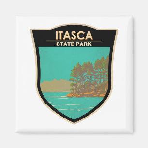 Itasca State Park Minnesota  Badge Magneet