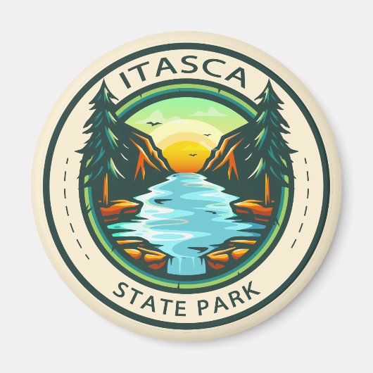 Itasca State Park Minnesota Badge Magneet (Voorkant)