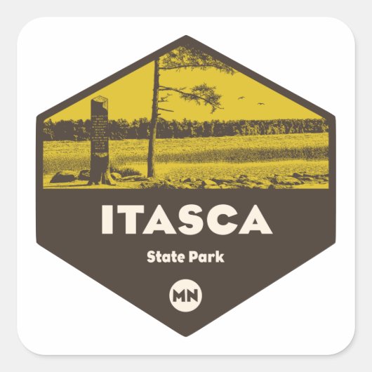 Itasca State Park Minnesota Vierkante Sticker (Voorkant)