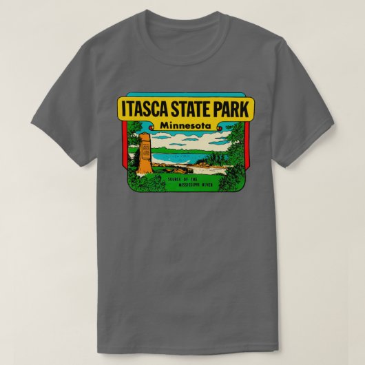 Itasca State Park Minnesota Vintage Travel T-shirt (Design voorkant)