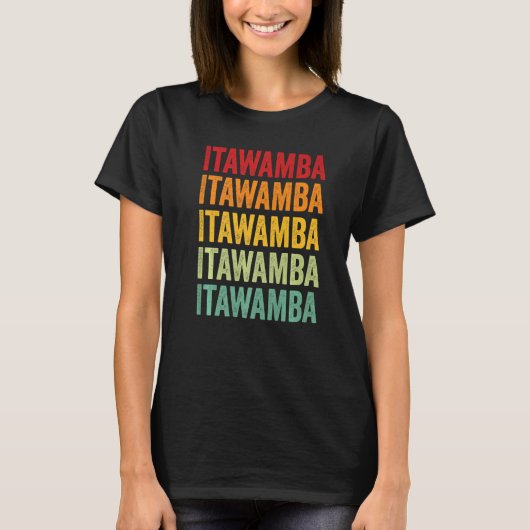 Itawamba County Mississippi Rainbow Text T-shirt (Voorkant)