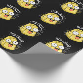 Itch-cheese Funny Cheese Pun Dark BG Cadeaupapier (Hoek)