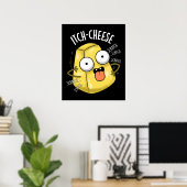 Itch-cheese Funny Cheese Pun Dark BG Poster (Thuiskantoor)